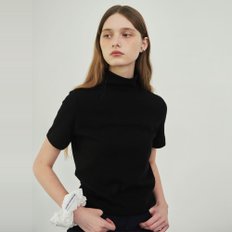 Half turtle neck top (Black)