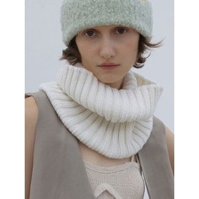 NECK WARMER / RIB / LAMBS WOOL / CREAM