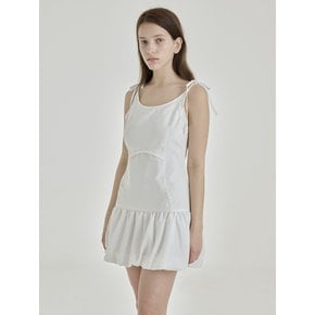 EYELET VOLUME MINI DRESS [WHITE]