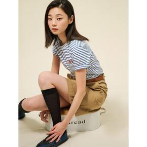 [Essential] 스트라이프 반소매 티셔츠  블루 (BF5242E03P)