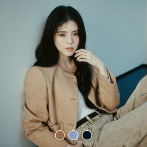 375504 한소희 숏기장 트위드 자켓