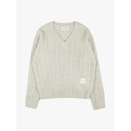 핑크파인애플 CLASSY V-NECK KNIT_BEIGE