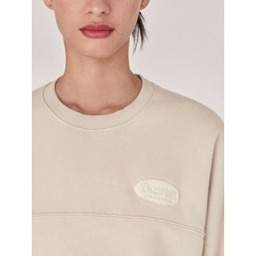 Beige Vintage Logo Embroidery Sweatshirt