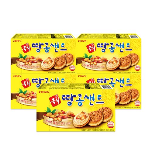 크라운 국희 땅콩샌드 155g 5개