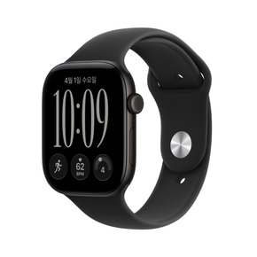 (1차 예약) 애플워치 12 셀룰러 46mm 블랙 알루미늄, 블랙 스포츠 밴드 (M/L) MJG94KH/A