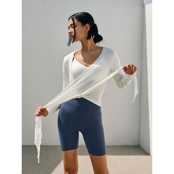 여성 요가복 DEVI-B0046-에쉬네이비 필라테스 군살제로 바이커 4부