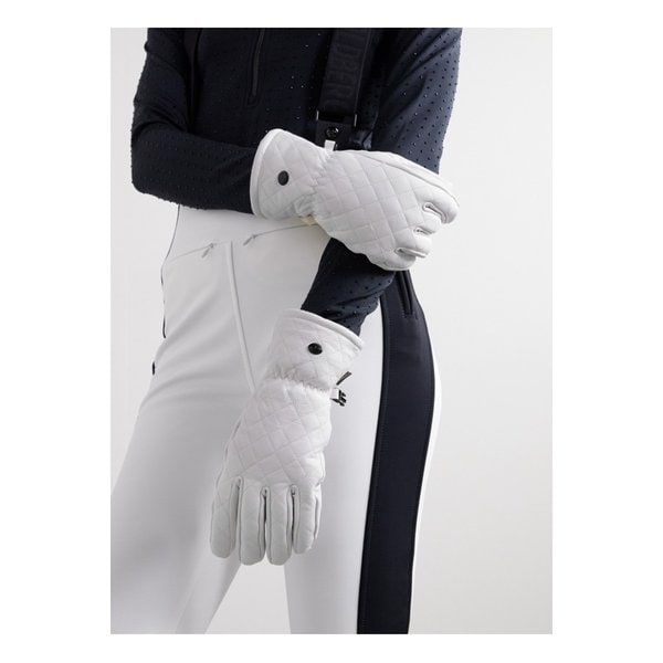 Nishi Padded Quilted Leather Gloves 화이트