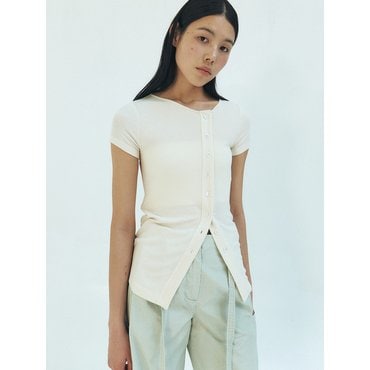 모한 TFR BUTTON SLIM CARDIGAN TOP_2COLORS