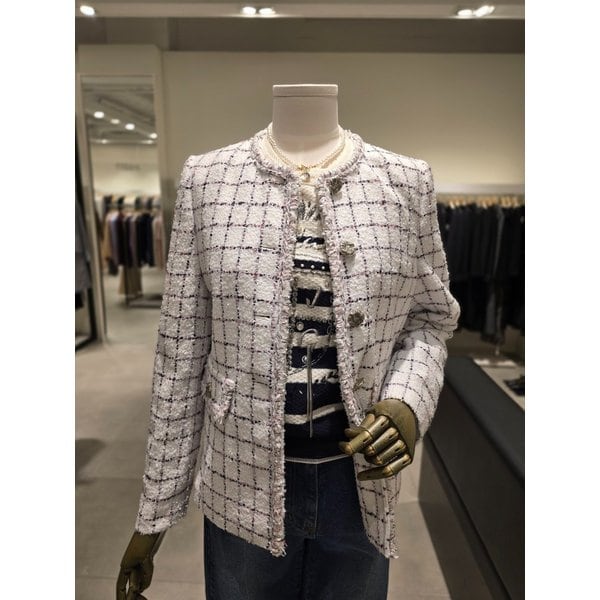 [파주점] 라운드넥 체크 트위드 자켓 JS2B0JK711