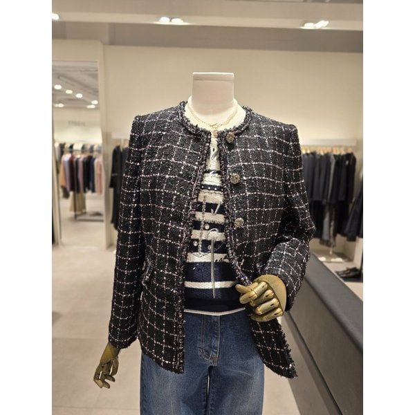 [파주점] 라운드넥 체크 트위드 자켓 JS2B0JK711