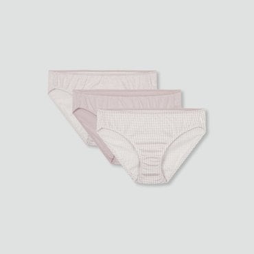 JAJU 25 S/S 신상품  JAJU  여 코튼 체크 힙허거 팬티 3매  J41N901219