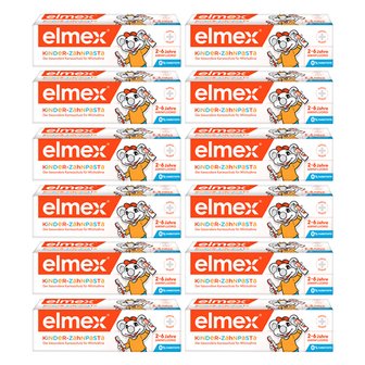  독일직구 elmex 엘멕스 킨더 치약 2~6세 50ml 12개