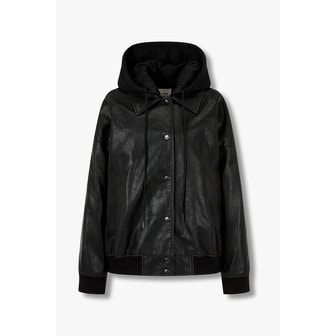 STUDIO TOMBOY 후드포인트 신세틱 레더 점퍼 91F5461771099