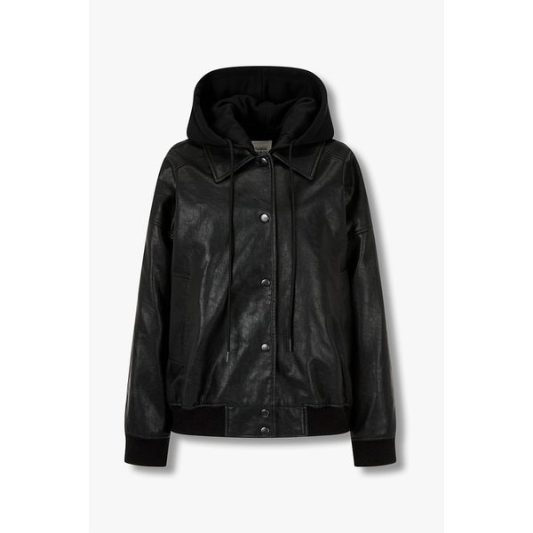 후드포인트 신세틱 레더 점퍼 91F5461771099