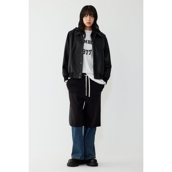 후드포인트 신세틱 레더 점퍼 91F5461771099