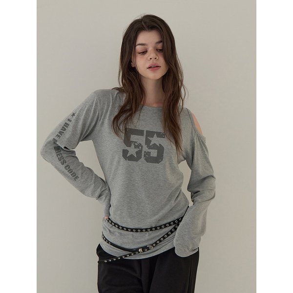 55 루즈핏 롱슬리브 (멜란지 그레이)