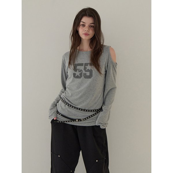 55 루즈핏 롱슬리브 (멜란지 그레이)