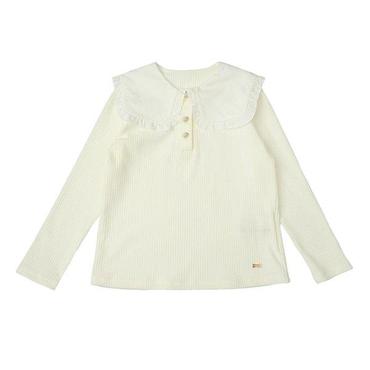 티파니 아이보리 프릴카라티셔츠 (T44KBT010)