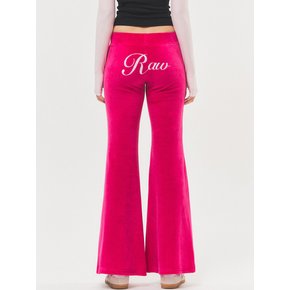 RAW Logo Low-waist Boots-cut Pants Hot Pink