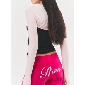 RAW Logo Low-waist Boots-cut Pants Hot Pink