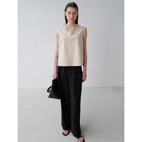 Lightweight Cowl-neck Blouse _light beige