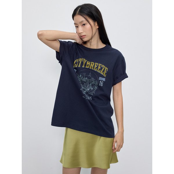 서울 빈티지 그래픽 루즈핏 반팔 티셔츠_2COLORS