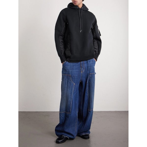 나일론 트리밍 코튼 블렌드 저지 후드 티셔츠 46376663162924544