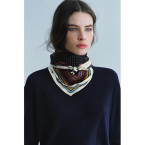 비스코스 100% 도트 프린트 스카프 블랙 0653 264