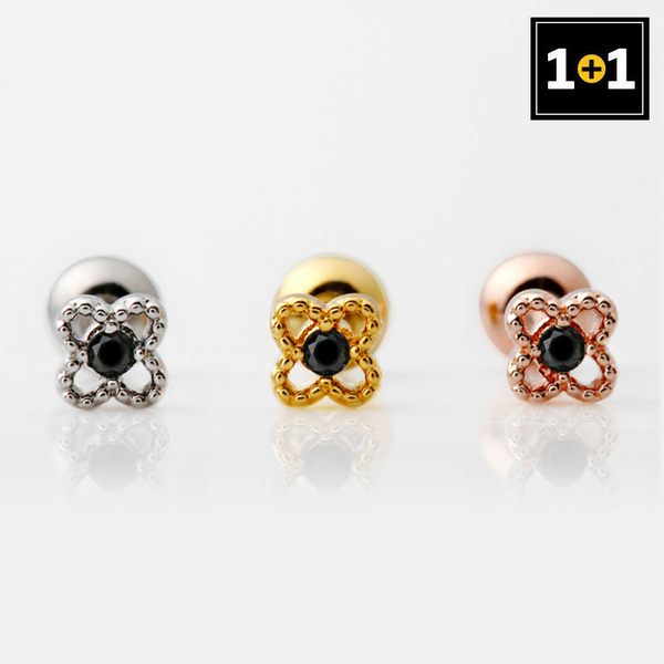 1+1 써지컬 핀 큐빅 피어싱 루나플라워 3종 택1 (한쪽판매)