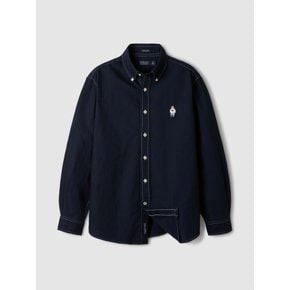 WHYWE4811U NAVY 스티브 옥스퍼드 셔츠