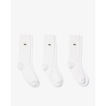 라코스테 (남성) 3PACK 오가닉 코튼 양말 번들 RA8142-55G 001(화이트)