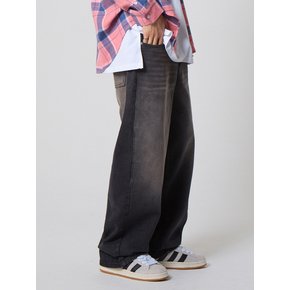 캣 브러쉬 와이드 데님 팬츠 블랙_Cat Brush Wide Denim Pants Black