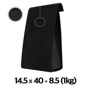 이지포장 두꺼운 블랙 무광 M방 스탠드 원두 커피 봉투 1kg 50매아로마 밸브