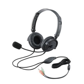 ELECOM 헤드셋 마이크 양귀 오버 헤드 1.8m 접이식 40mm 드라이버 블랙 HS-HP20BK