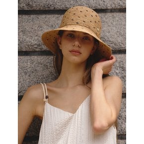 Berry raffia bucket hat