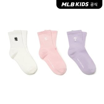 MLB키즈 (공식)24N 스몰로고 단목 양말 세트 MLB (L.Lavender)