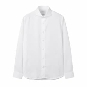 White Horizontal Collar Dress shirt_CWSAA24003WHX