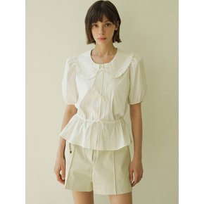 23SS RIPPLE RIBBON BLOUSE (2COLOR)