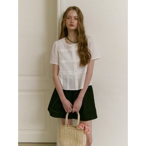 SANDY PINTUCK BLOUSE (sand ivory)
