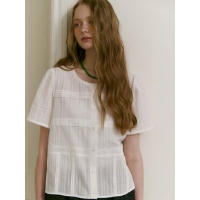 SANDY PINTUCK BLOUSE (sand ivory)