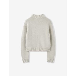 WOOL PLAIN KNIT ZIP-UP_IVORY