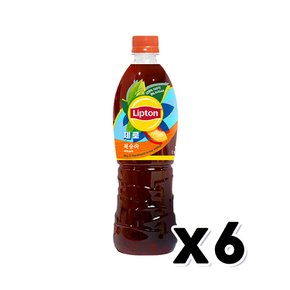 립톤 복숭아 아이스티 제로 페트음료 500ml x 6개