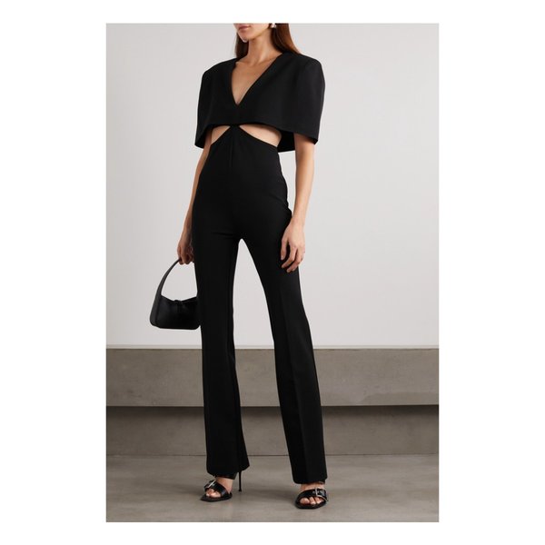 잇 오취스 Conner Cape-effect Cutout Stretch-cady Jumpsuit 블랙 43769801098170610