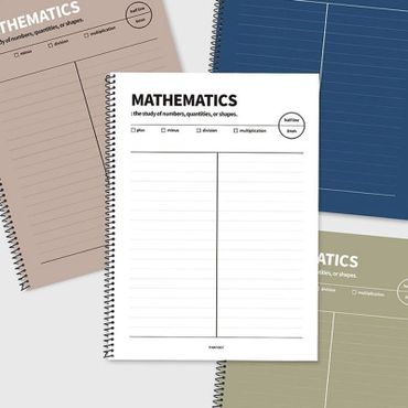  핑크풋 수학 노트 필기 공책 스프링 노트 연습장 랜덤[34546060]