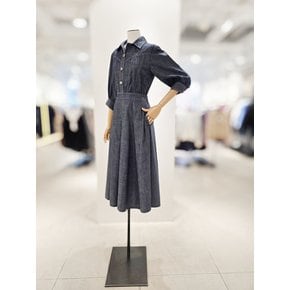 [파주점] 스티치 포인트 데님 롱 원피스