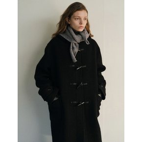 Angora Toi Hooded Duffle Coat (Black)