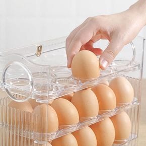 계란트레이 오토폴딩 달걀 보관함 계란용기 통 정리함