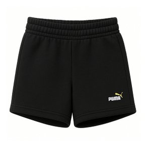 푸마 키즈 에센셜 투컬러 로고 반바지 라임 685826-56