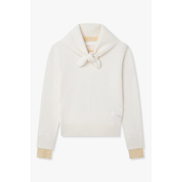 스카프 디테일 캐시미어 울 블렌드 풀오버 7115450X03106