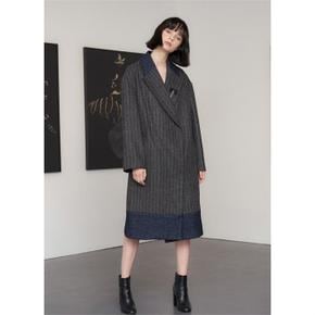 PRINTS ON COLLAR STRIPE COAT (S1984686)